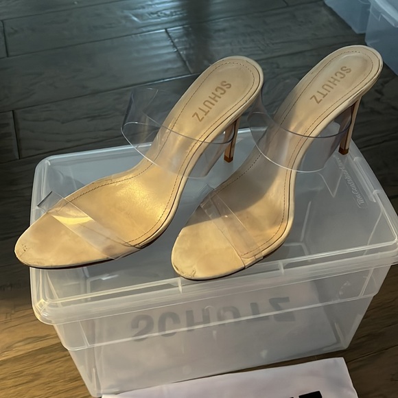 Schutz Clear Strap Sandals with cover bag - Picture 3 of 5
